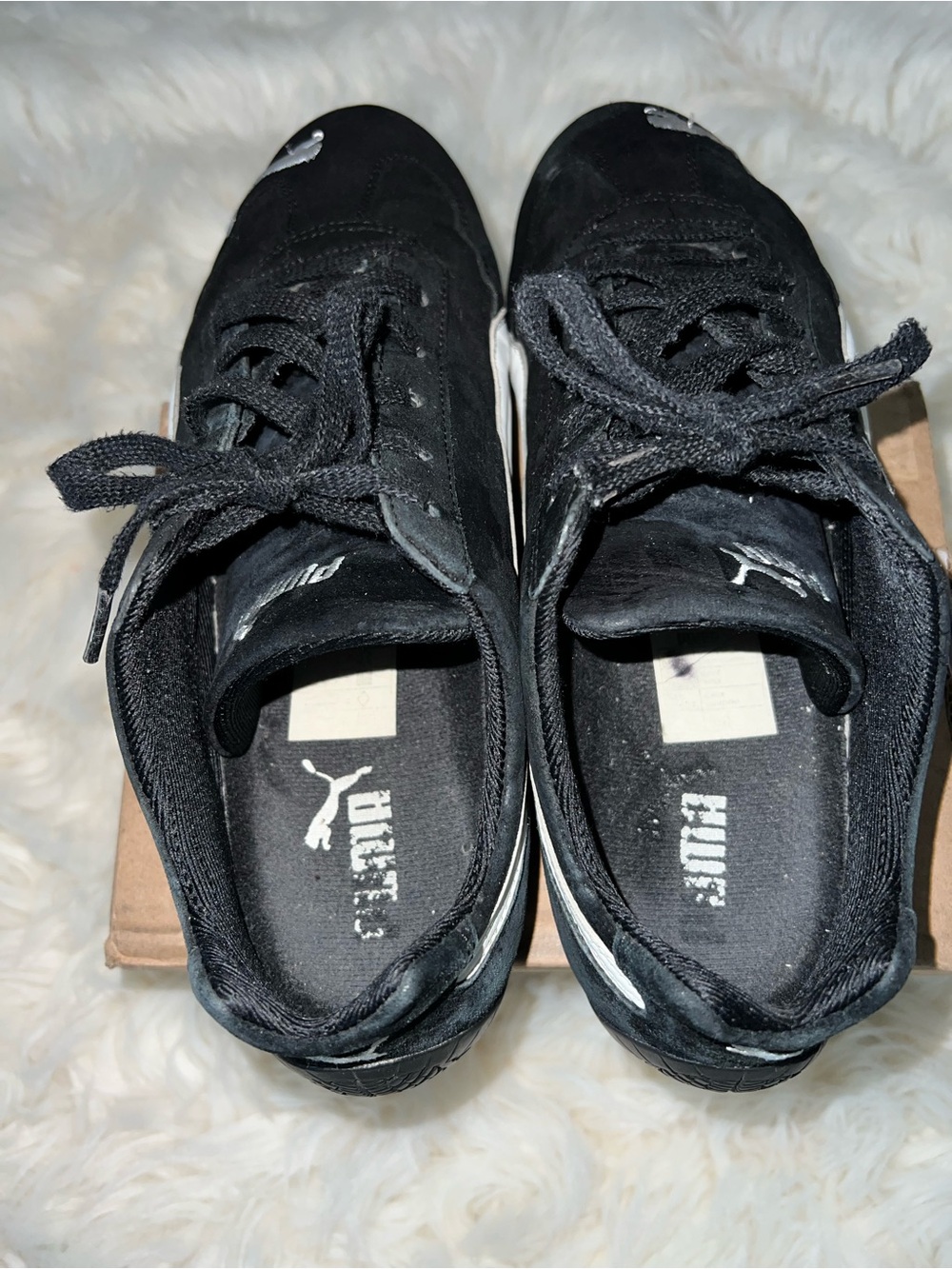 Puma Black Suede Sneakers – Men’s Size 10 (Approx.) – Classic Lace-Up Athletic - Picture 5 of 10